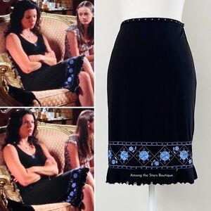 Super Rare Vintage Floral Embroidered Pencil Skirt ASO Lorelai in Gilmore Girls